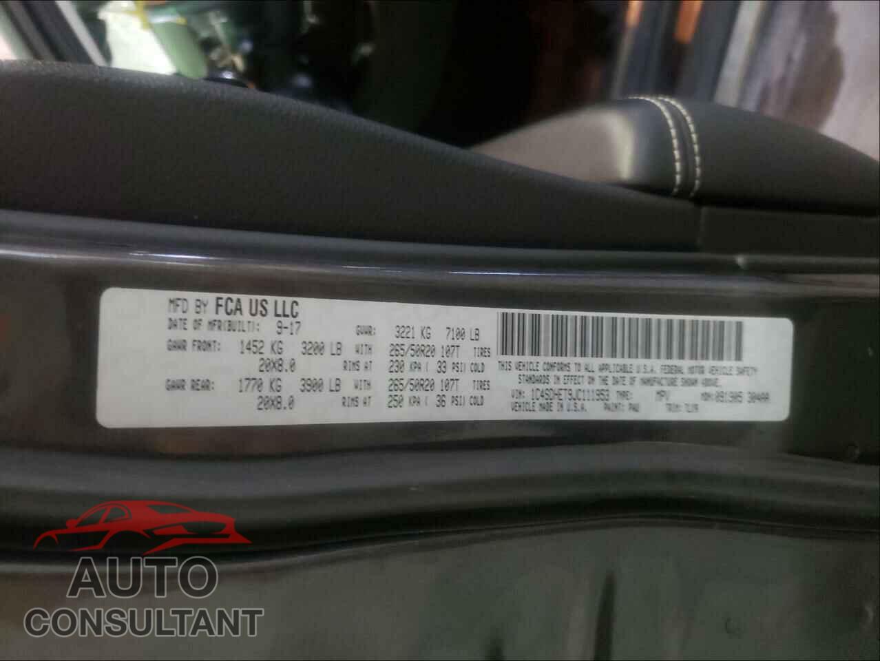 DODGE DURANGO 2018 - 1C4SDHET9JC111953