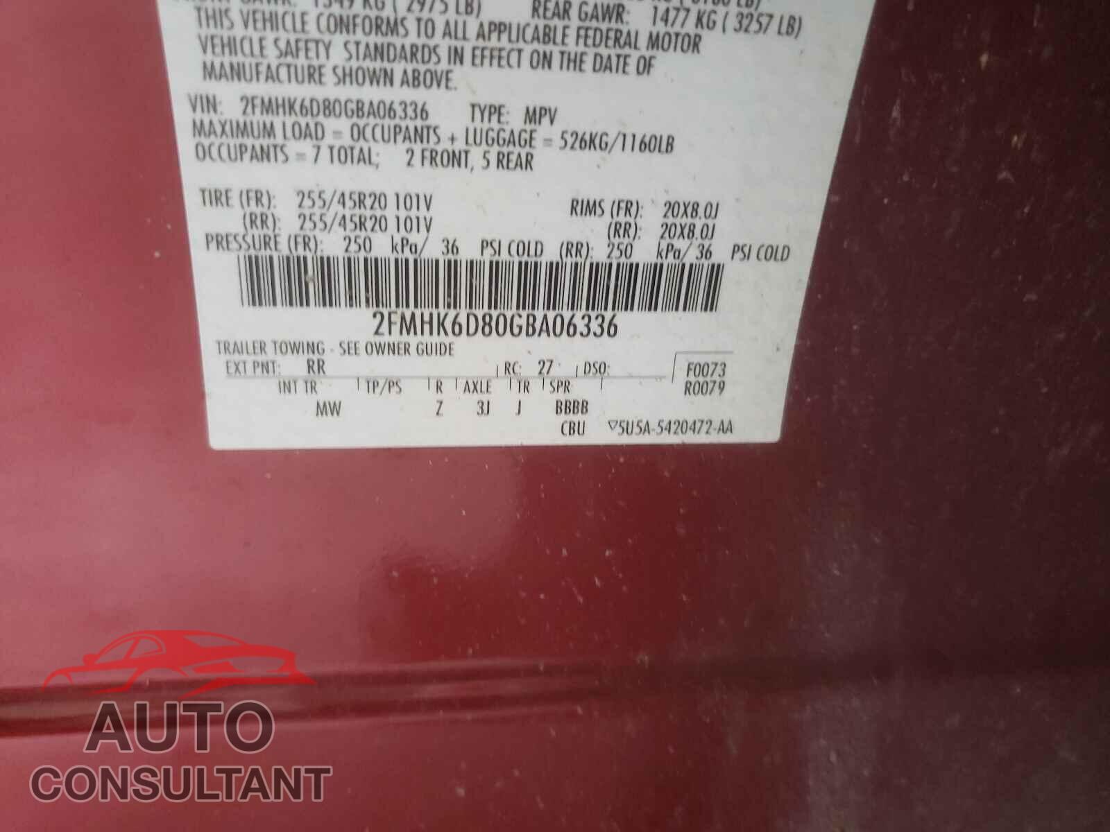 FORD FLEX 2016 - 2FMHK6D80GBA06336