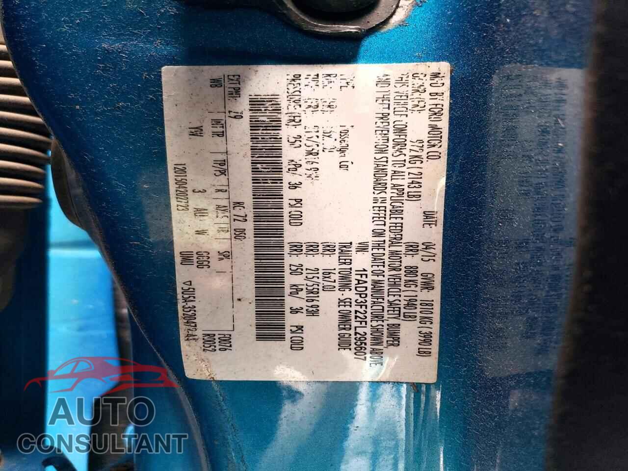 FORD FOCUS 2015 - 1FADP3F22FL295607