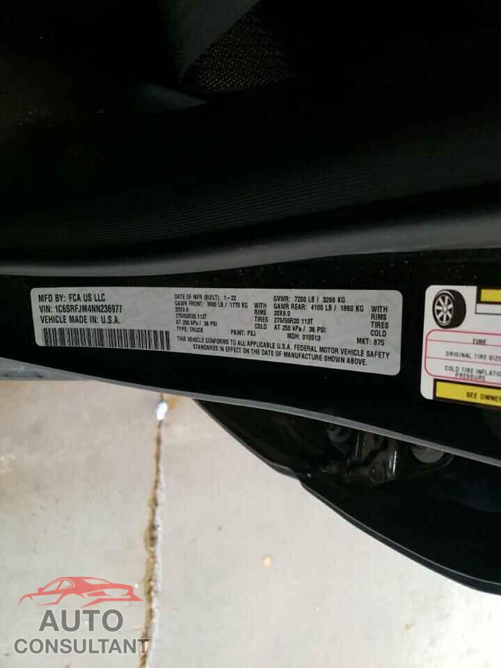 RAM 1500 2022 - 1C6SRFJM4NN236977