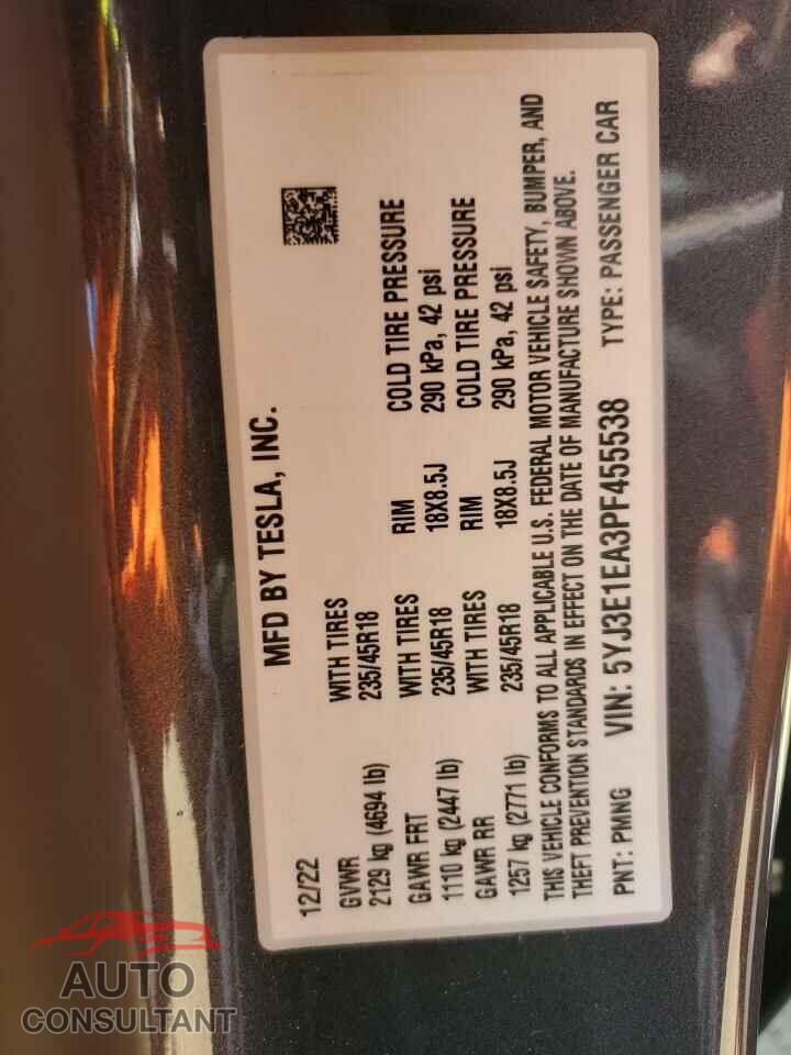TESLA MODEL 3 2023 - 5YJ3E1EA3PF455538