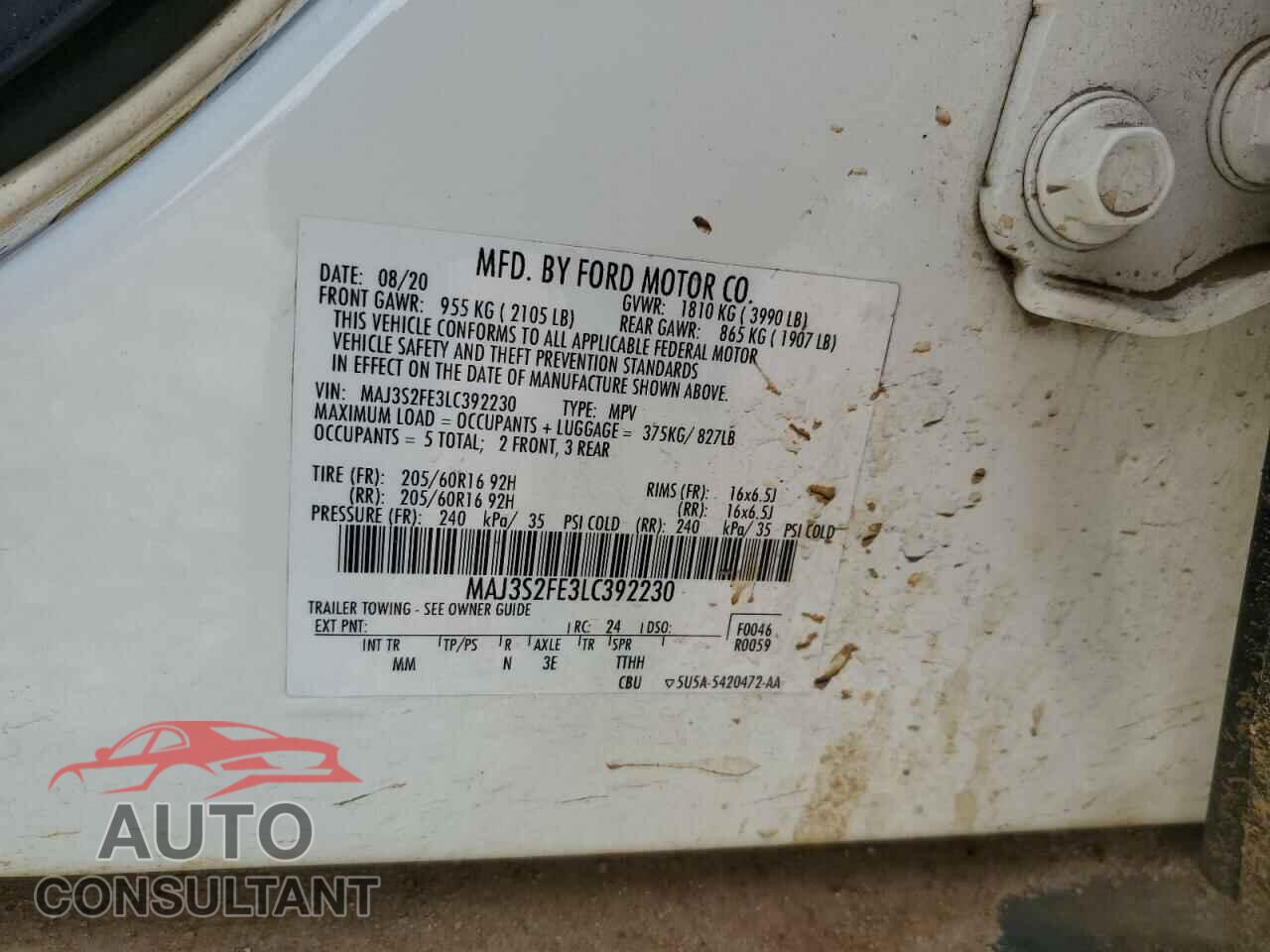 FORD ECOSPORT 2020 - MAJ3S2FE3LC392230