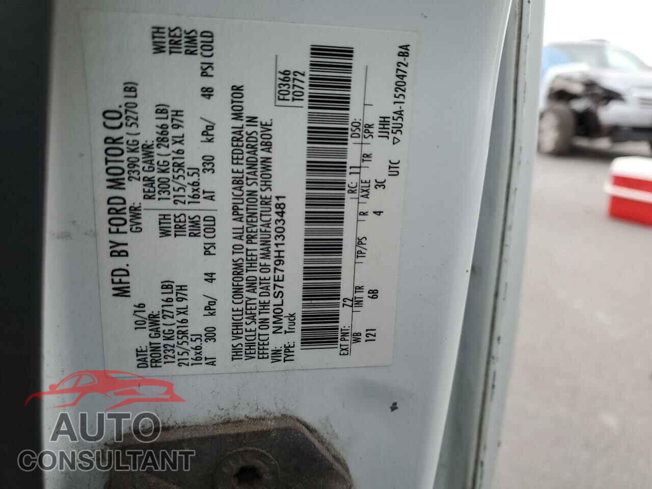 FORD TRANSIT 2017 - NM0LS7E79H1303481