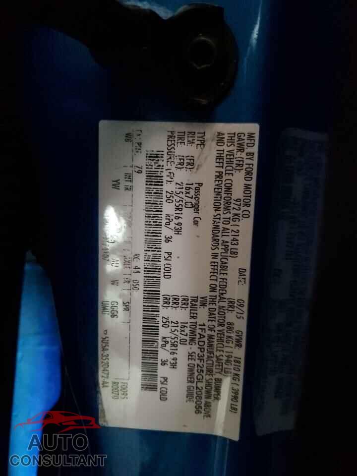 FORD FOCUS 2016 - 1FADP3F25GL208056