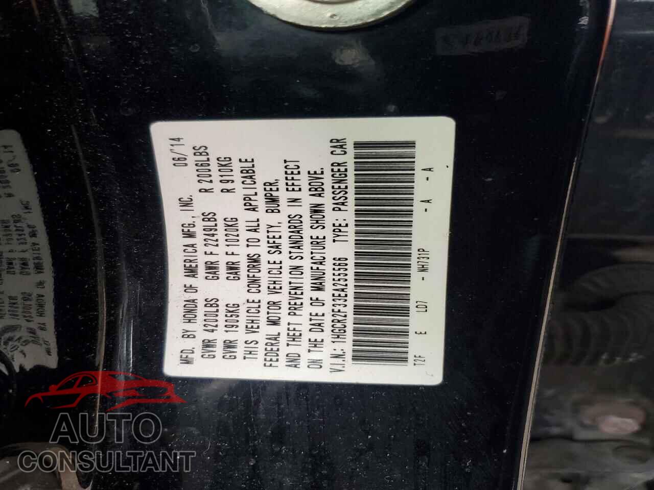 HONDA ACCORD 2014 - 1HGCR2F33EA255566