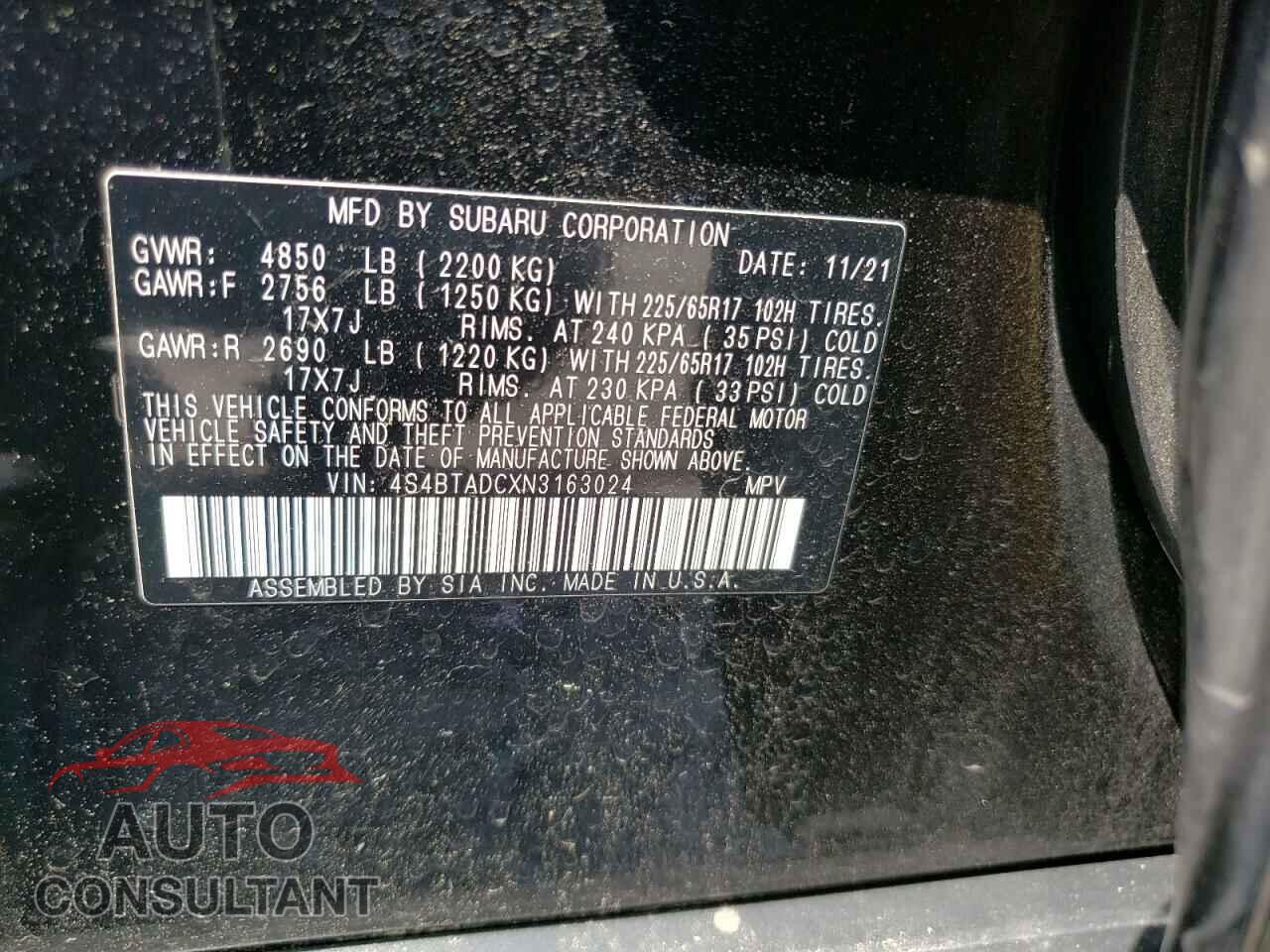SUBARU OUTBACK 2022 - 4S4BTADCXN3163024