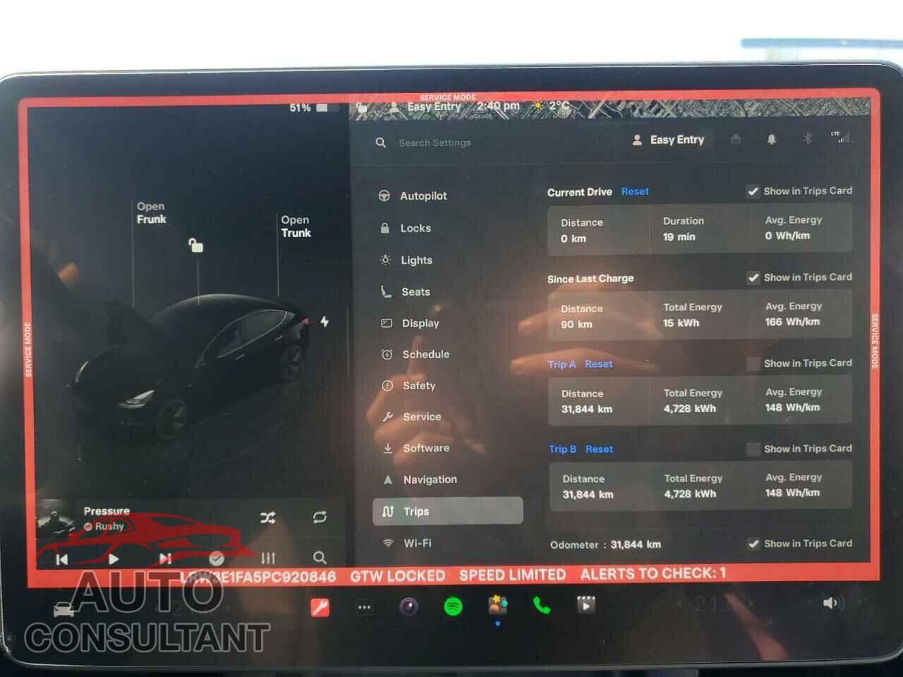 TESLA MODEL 3 2023 - LRW3E1FA5PC920846