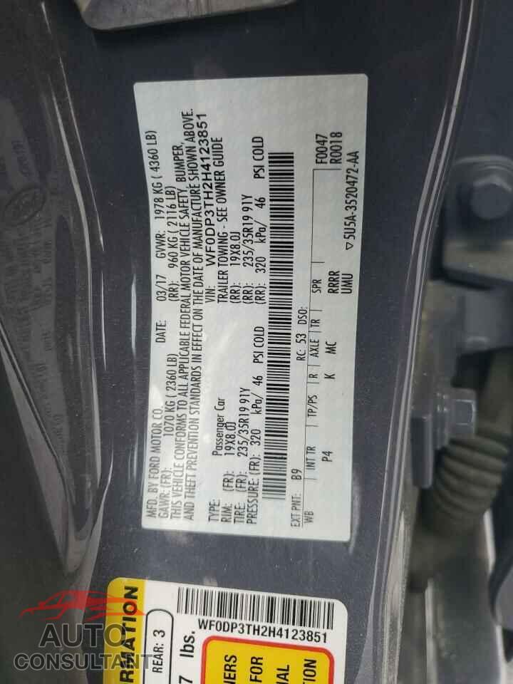 FORD FOCUS 2017 - WF0DP3TH2H4123851
