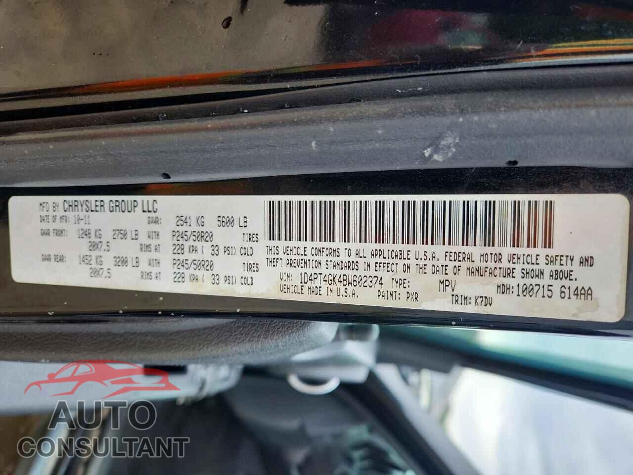 DODGE NITRO 2011 - 1D4PT4GK4BW602374