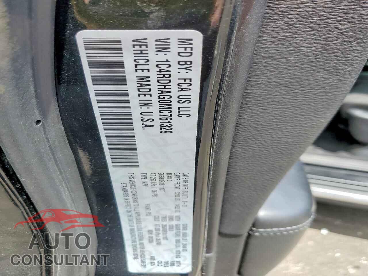 DODGE DURANGO 2021 - 1C4RDHAG0MC761329