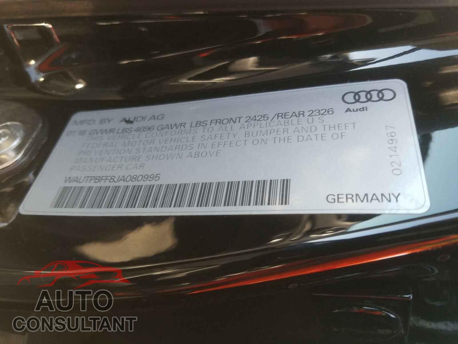 AUDI A3 2018 - WAUTPBFF8JA080995