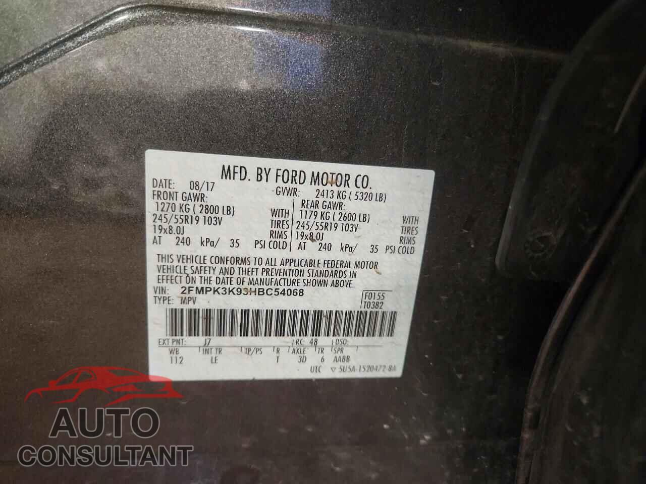 FORD EDGE 2017 - 2FMPK3K93HBC54068