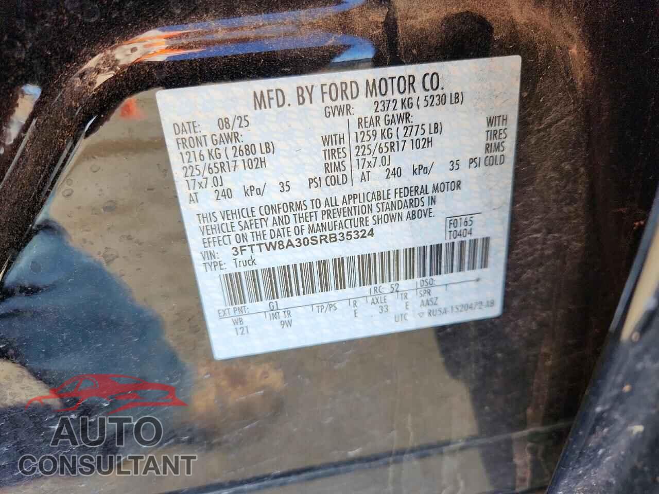 FORD MAVERICK 2025 - 3FTTW8A30SRB35324