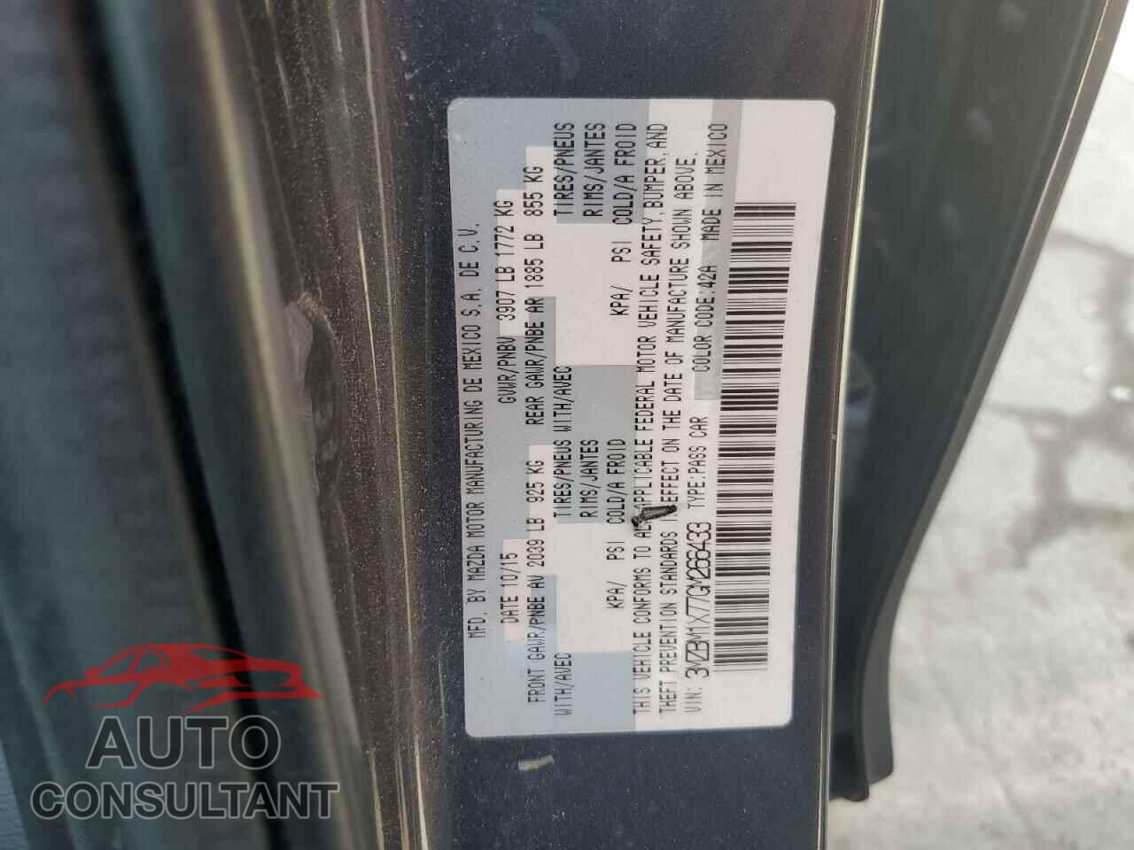 MAZDA 3 2016 - 3MZBM1X77GM266433