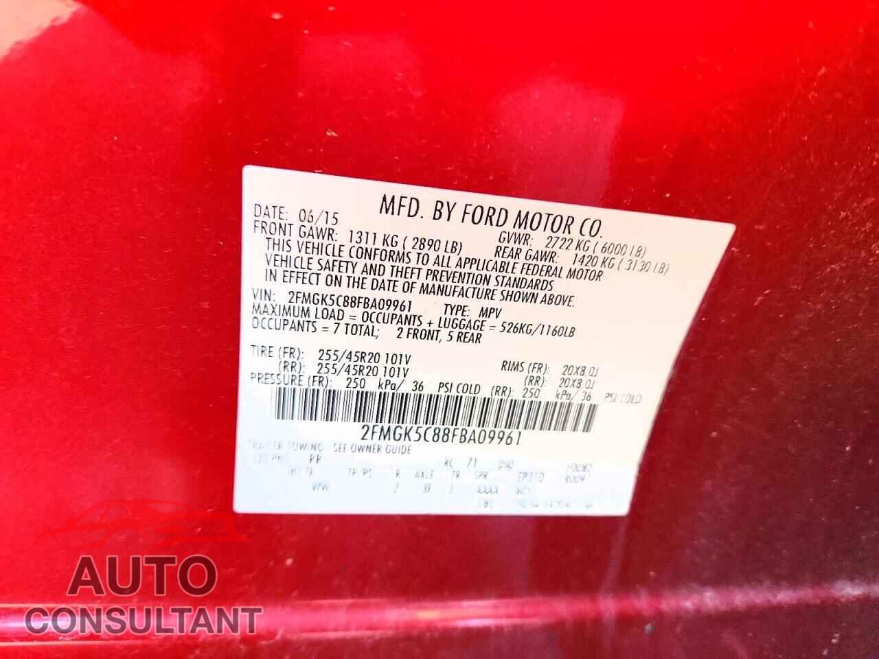 FORD FLEX 2015 - 2FMGK5C88FBA09961