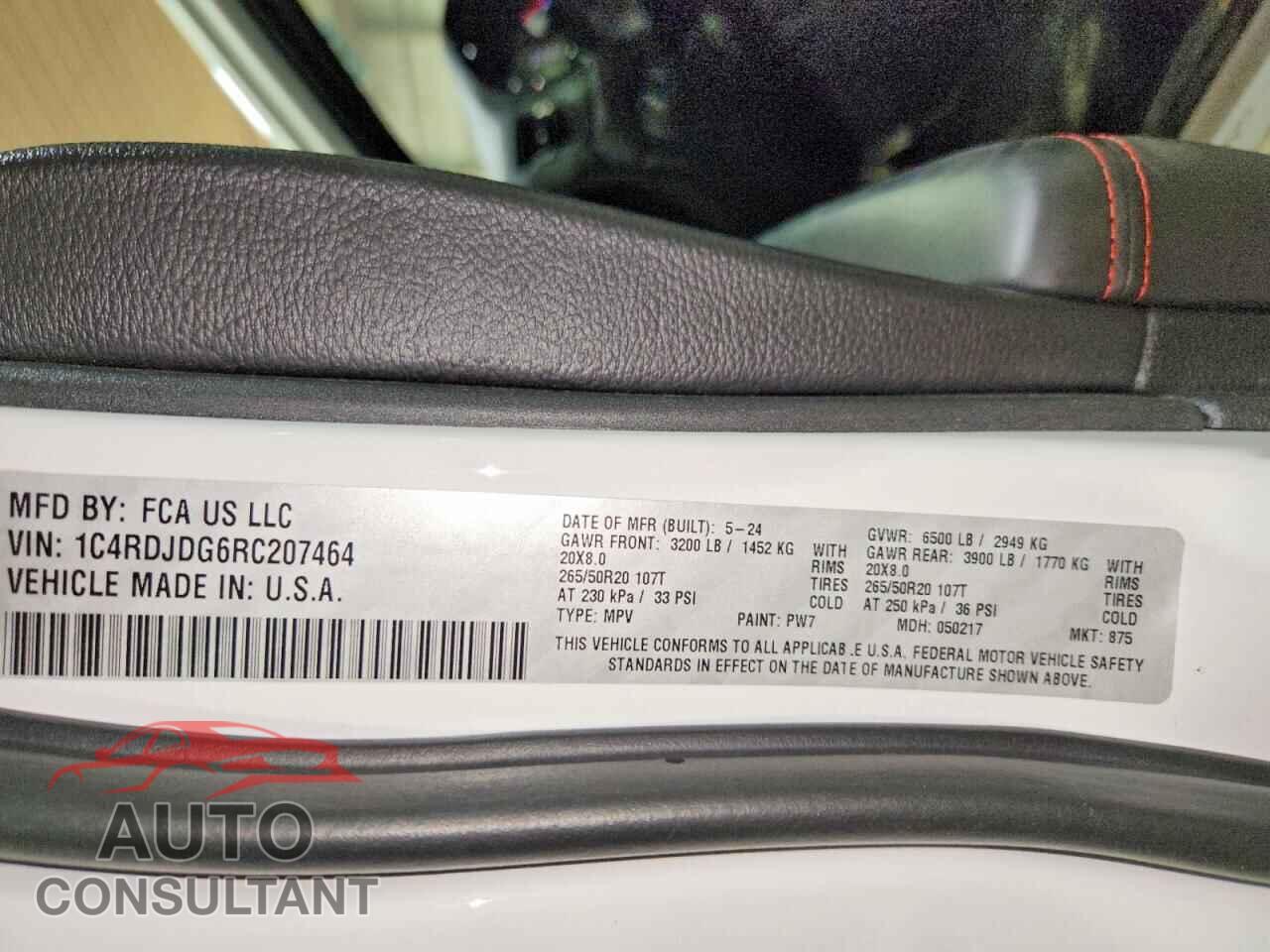 DODGE DURANGO 2024 - 1C4RDJDG6RC207464