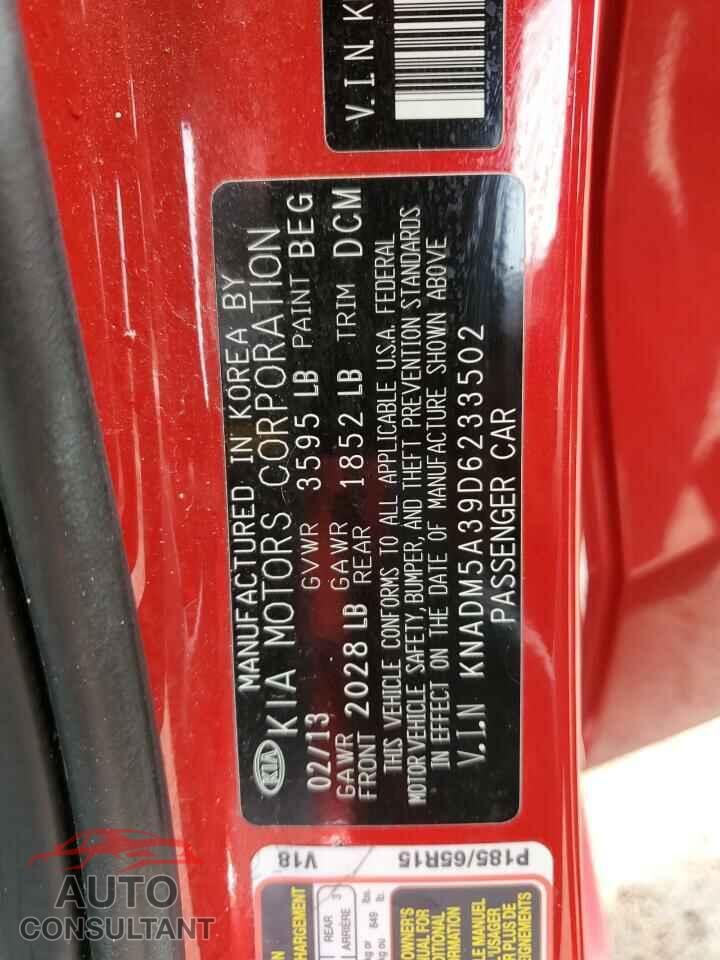 KIA RIO 2013 - KNADM5A39D6233502