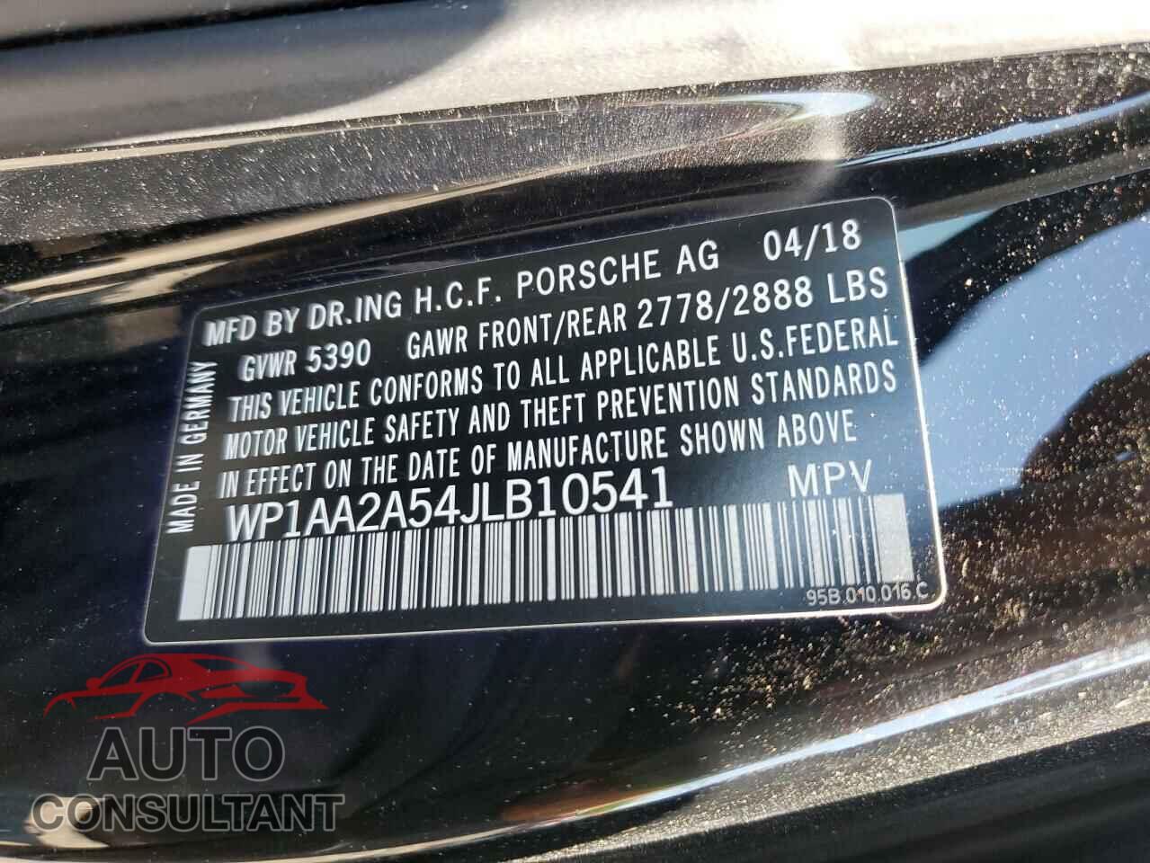 PORSCHE MACAN 2018 - WP1AA2A54JLB10541