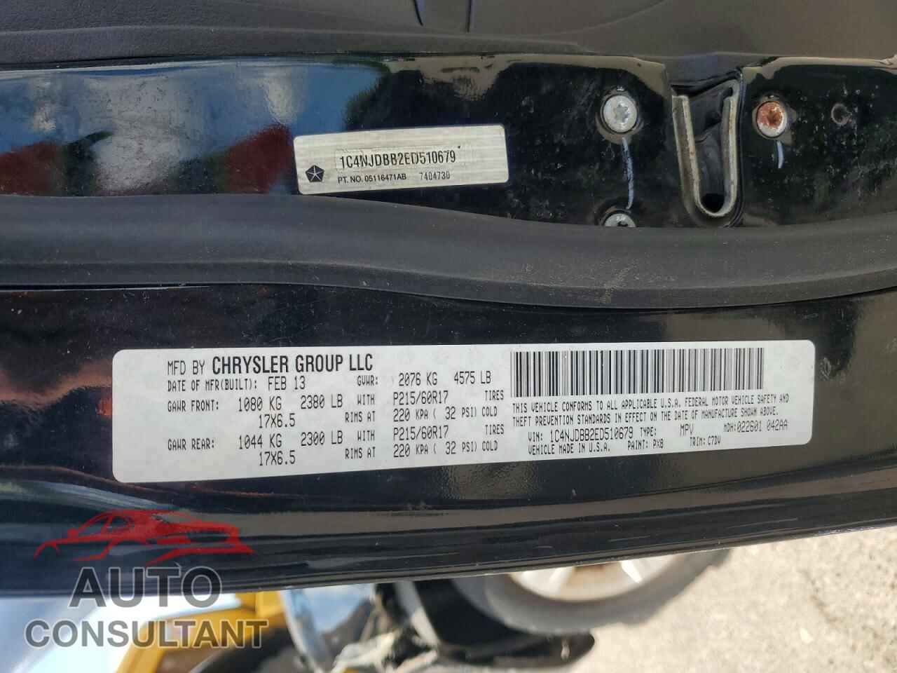 JEEP COMPASS 2014 - 1C4NJDBB2ED510679