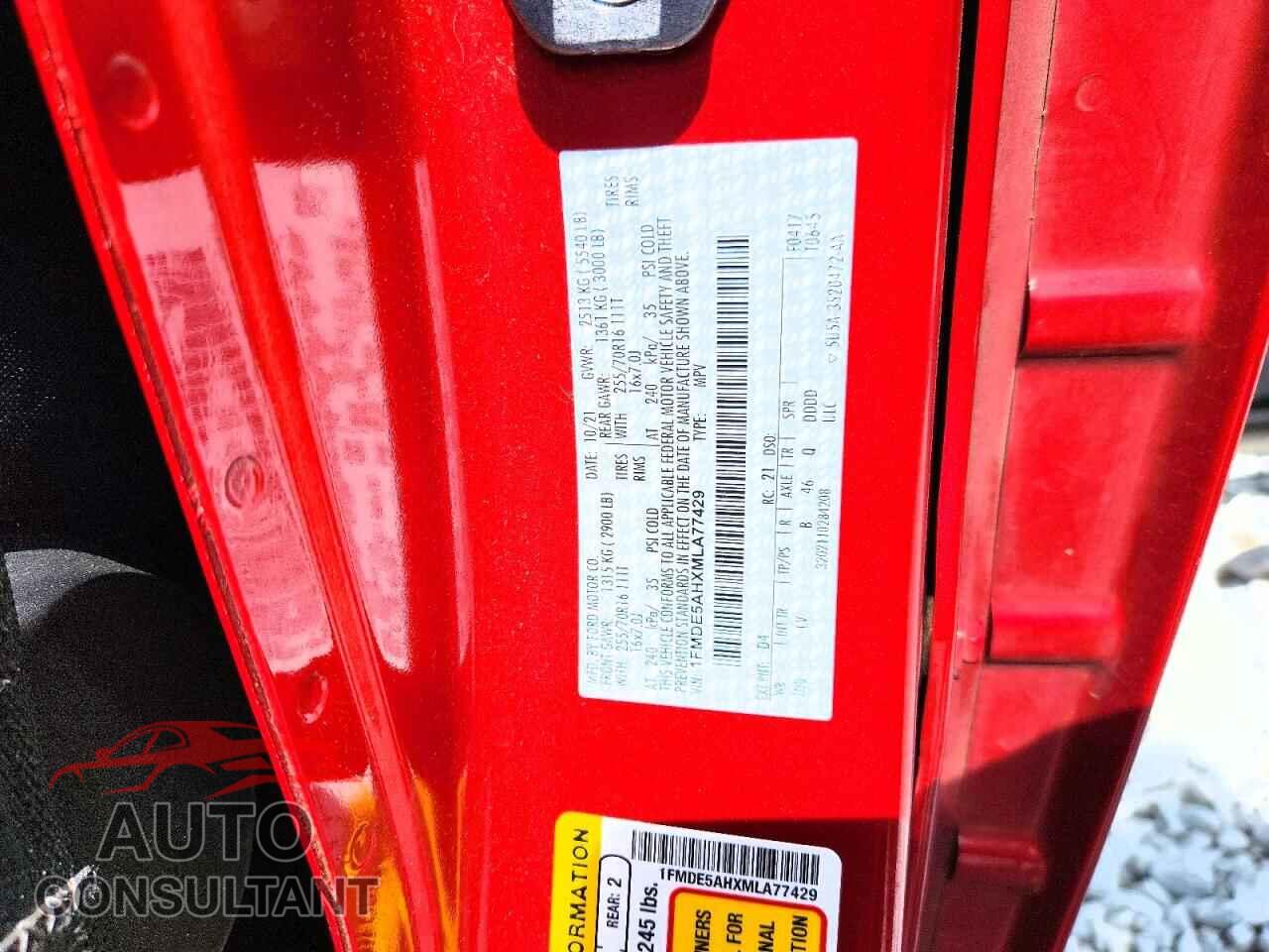 FORD BRONCO 2021 - 1FMDE5AHXMLA77429