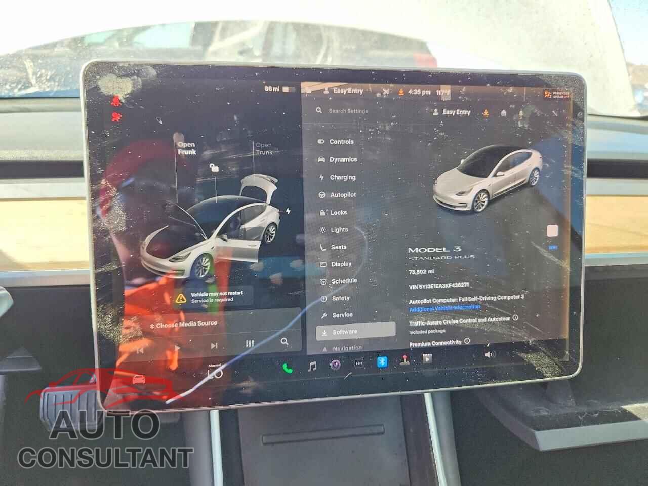 TESLA MODEL 3 2019 - 5YJ3E1EA3KF436271