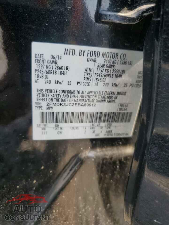 FORD EDGE 2014 - 2FMDK3JC2EBA89612