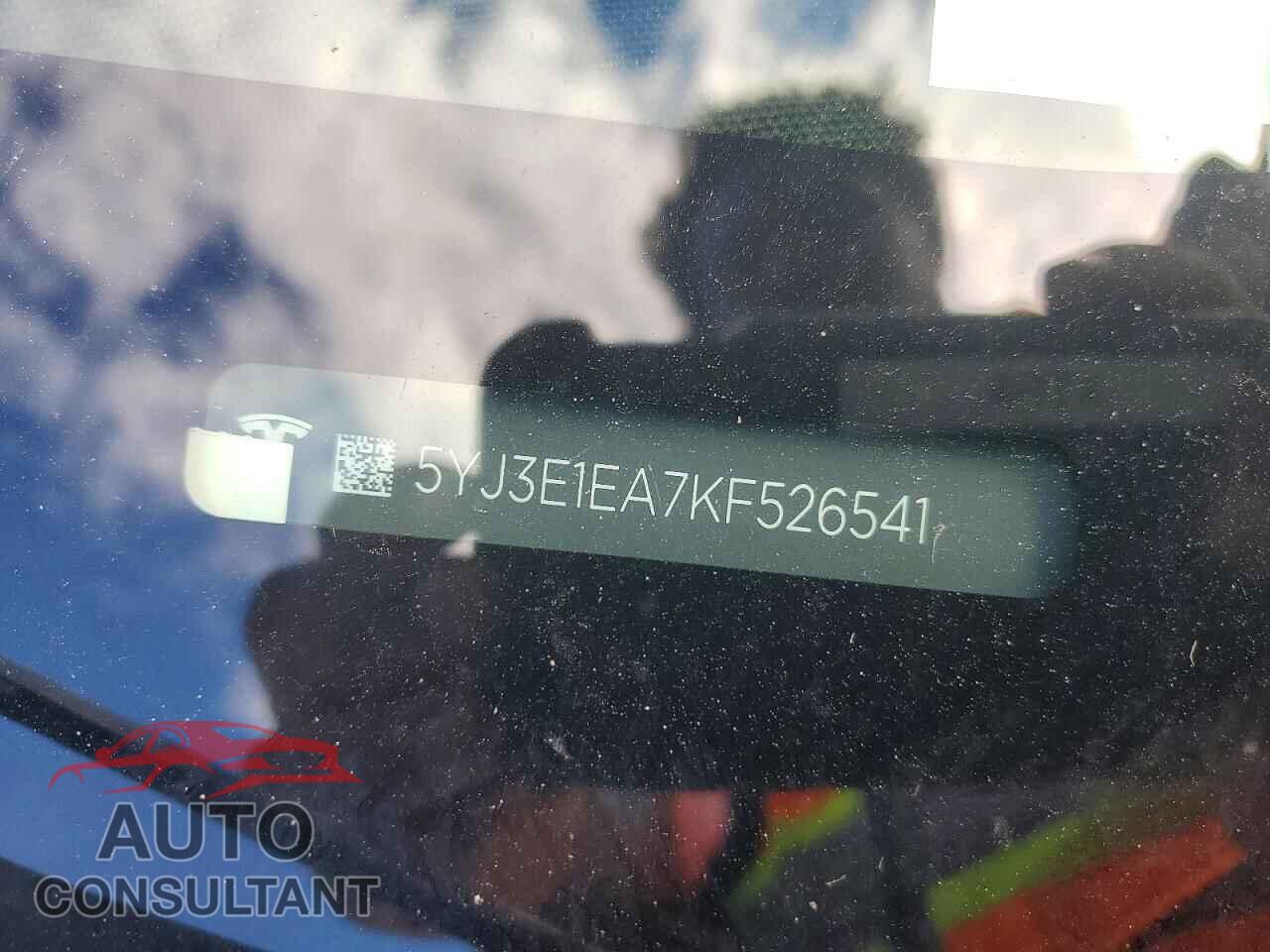 TESLA MODEL 3 2019 - 5YJ3E1EA7KF526541