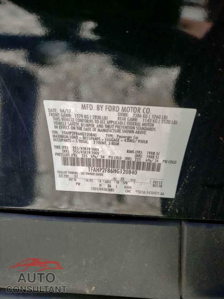 FORD TAURUS 2017 - 1FAHP2F86HG120840
