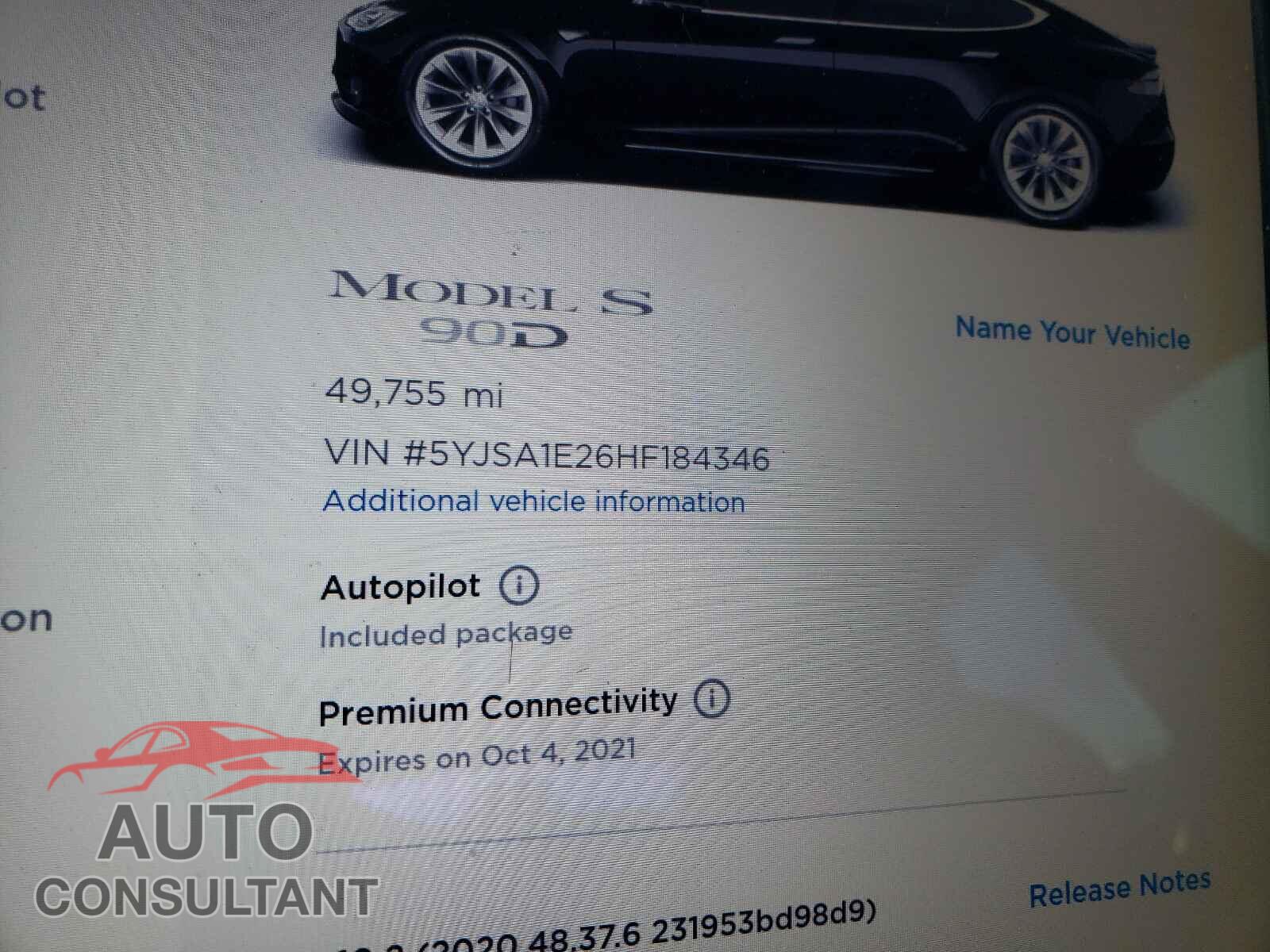 TESLA MODEL S 2017 - 5YJSA1E26HF184346