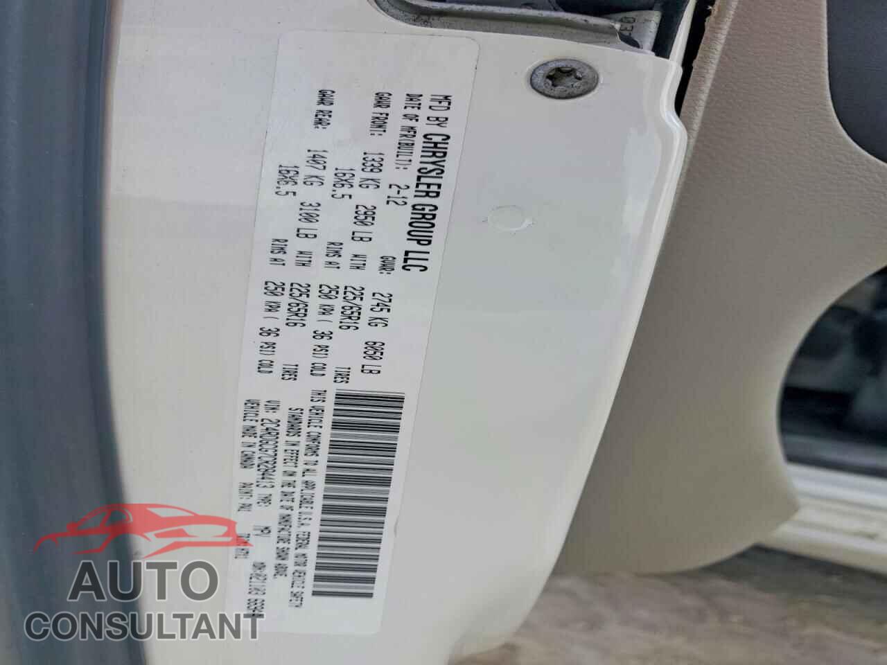 DODGE CARAVAN 2012 - 2C4RDGCG7CR284413