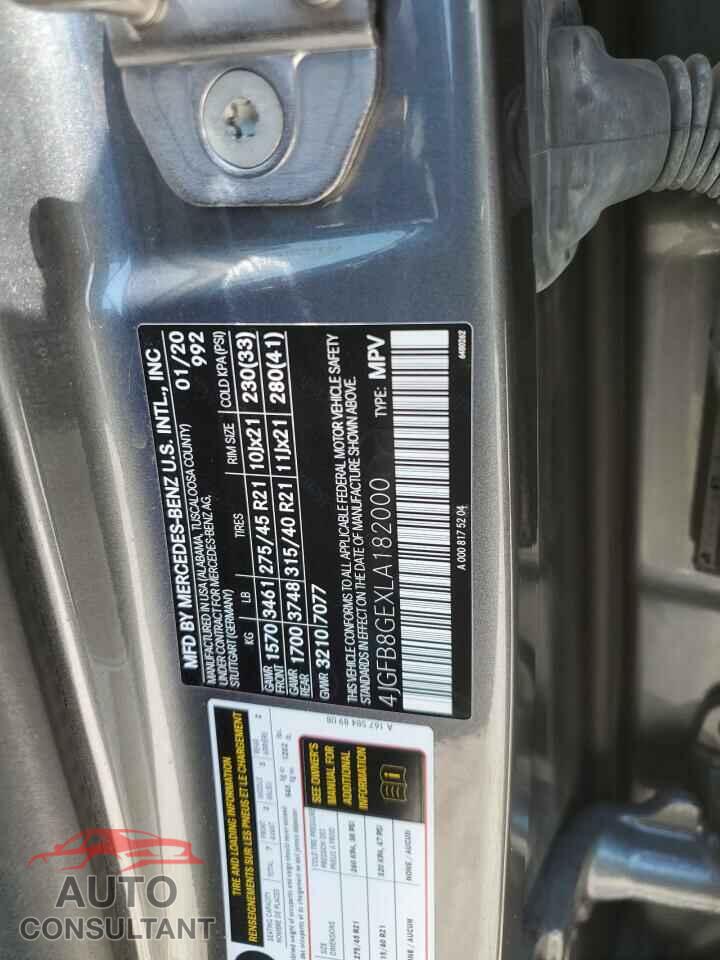 MERCEDES-BENZ GLE-CLASS 2020 - 4JGFB8GEXLA182000