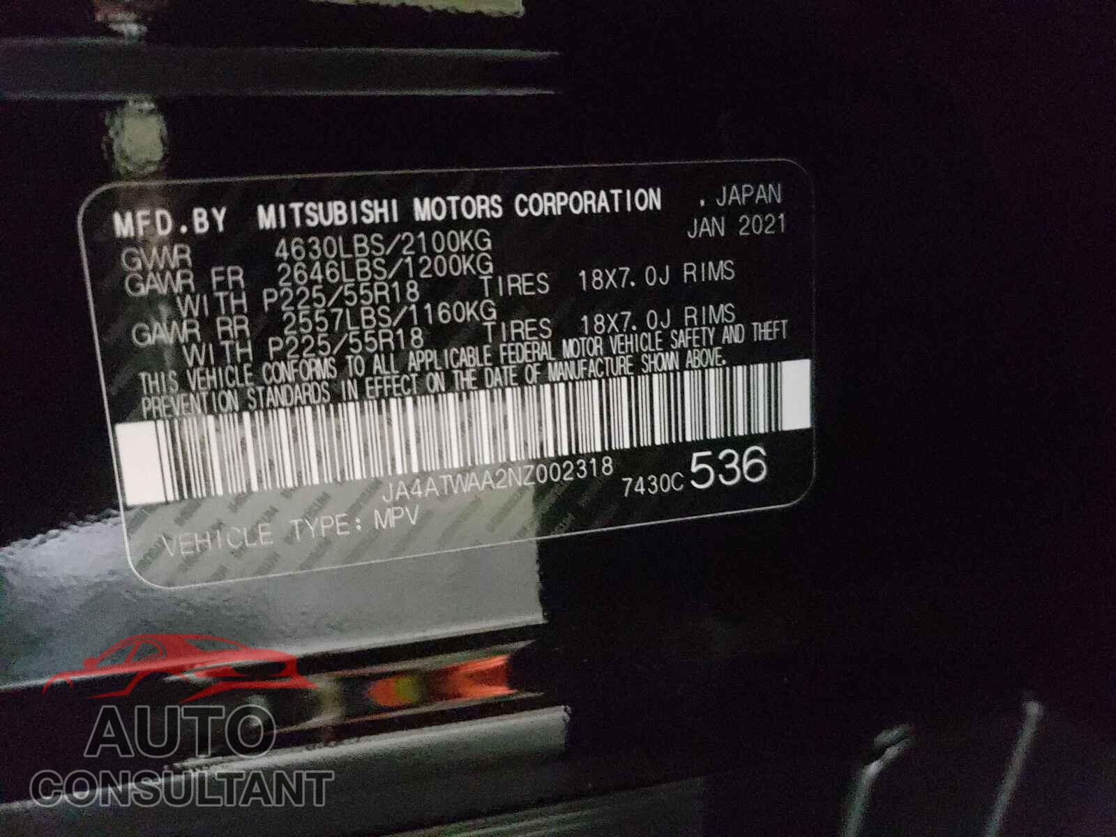 MITSUBISHI ECLIPSE 2022 - JA4ATWAA2NZ002318