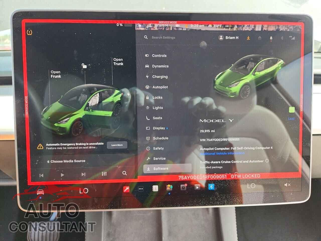 TESLA MODEL Y 2024 - 7SAYGDED1RF009051