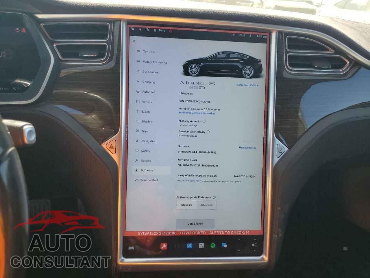 TESLA MODEL S 2016 - 5YJSA1E2XGF129106