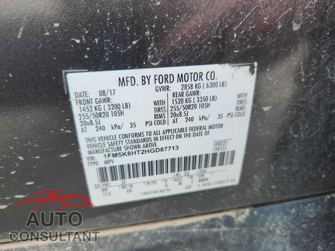FORD EXPLORER 2017 - 1FM5K8HT2HGD87713