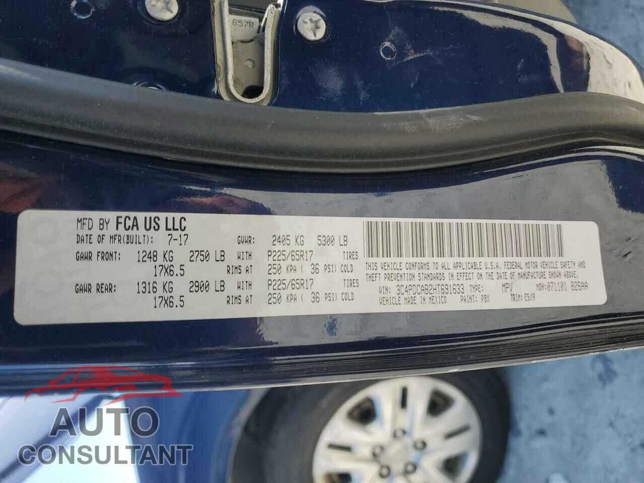 DODGE JOURNEY 2017 - 3C4PDCAB2HT691633