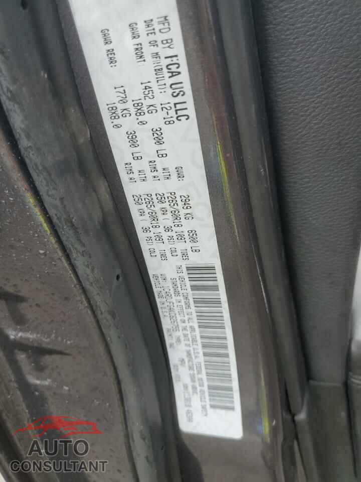 DODGE DURANGO 2019 - 1C4RDJFG4KC626755