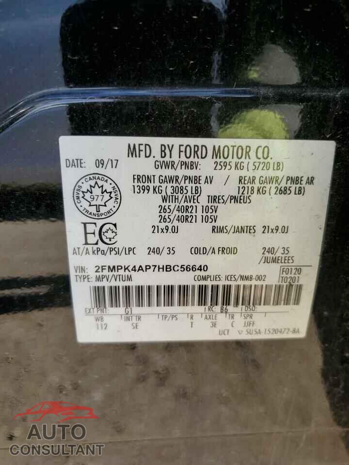 FORD EDGE 2017 - 2FMPK4AP7HBC56640