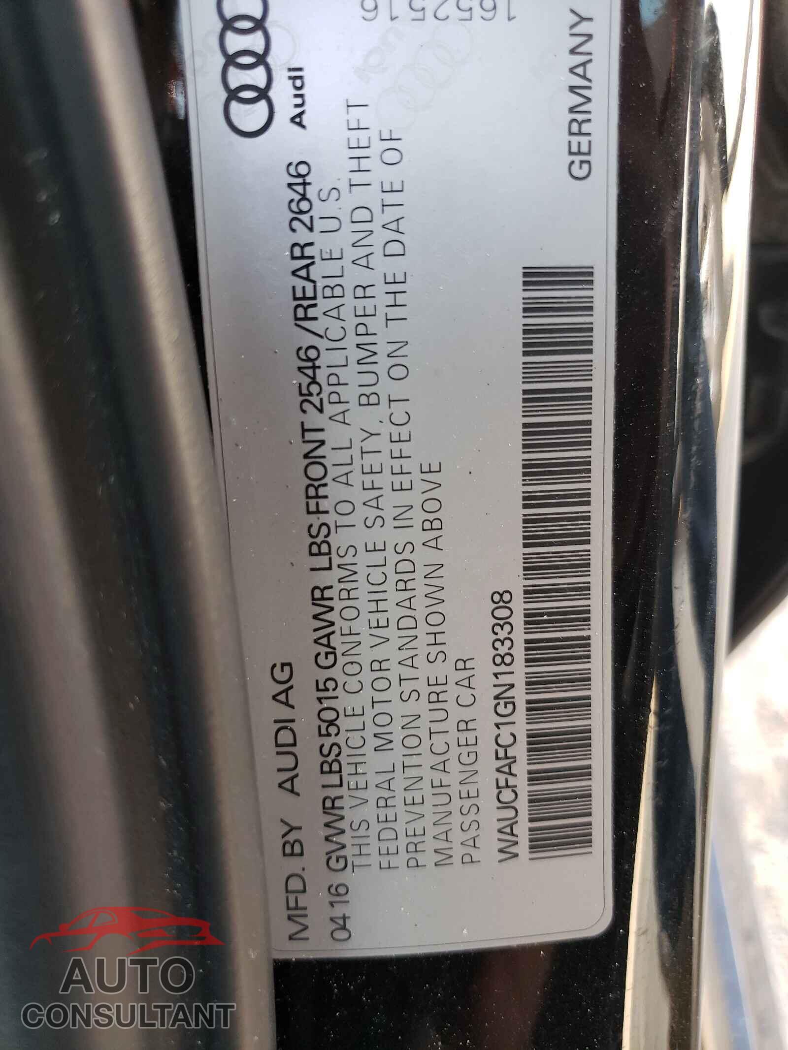 AUDI A6 2016 - WAUCFAFC1GN183308