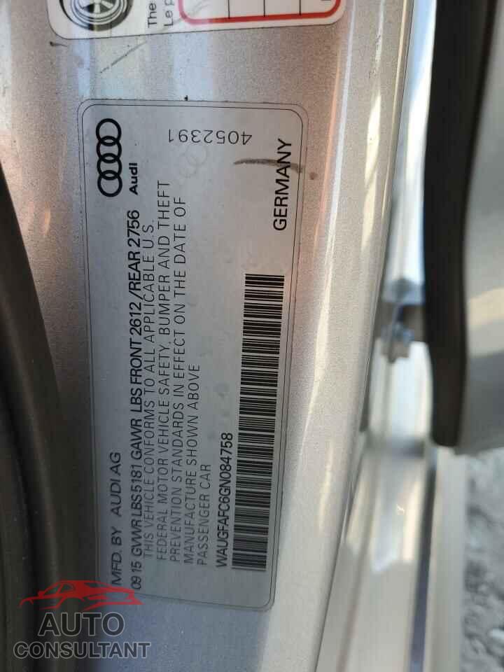AUDI A6 2016 - WAUGFAFC6GN084758