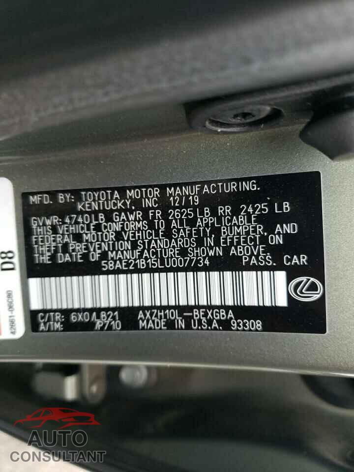 LEXUS ES300 2020 - 58AE21B15LU007734