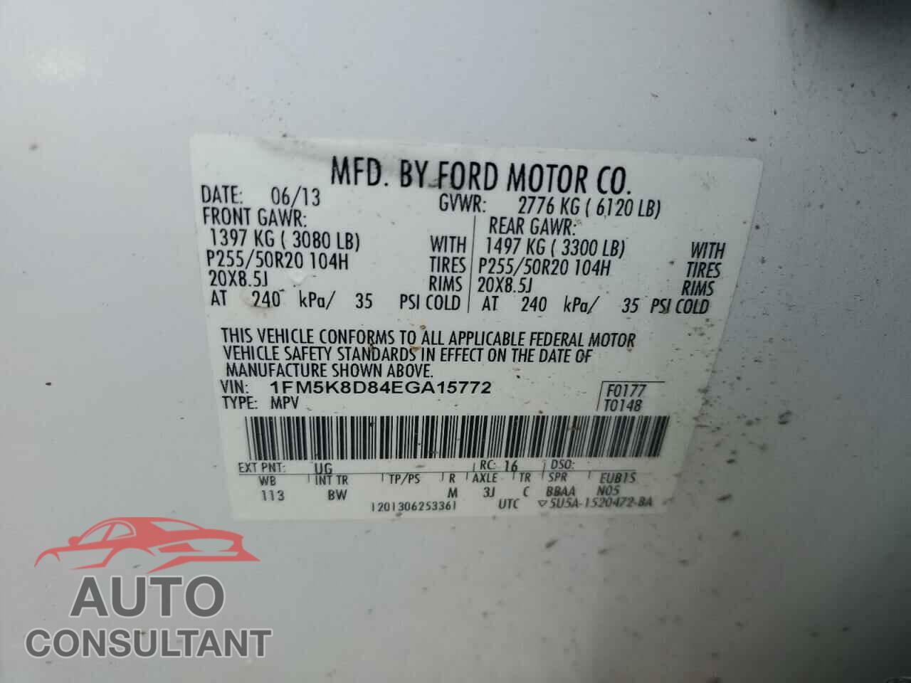 FORD EXPLORER 2014 - 1FM5K8D84EGA15772