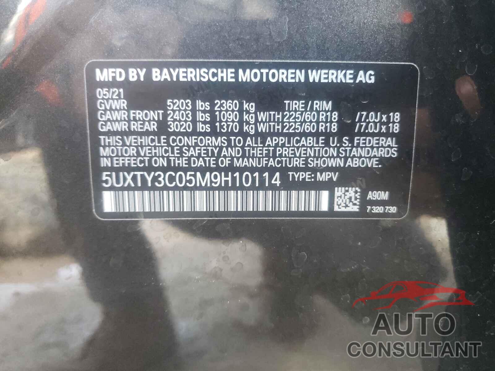 BMW X3 2021 - 5UXTY3C05M9H10114