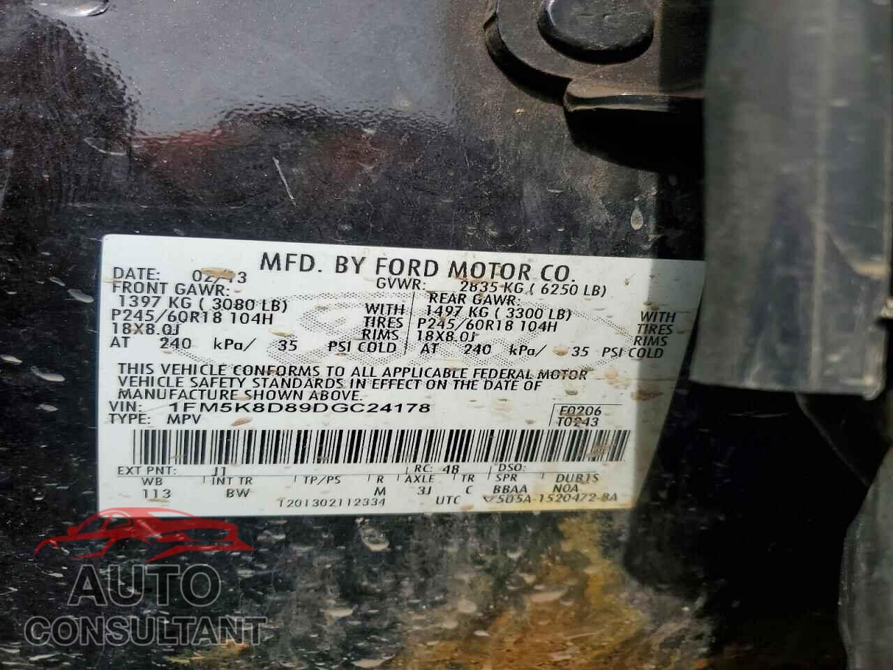 FORD EXPLORER 2013 - 1FM5K8D89DGC24178