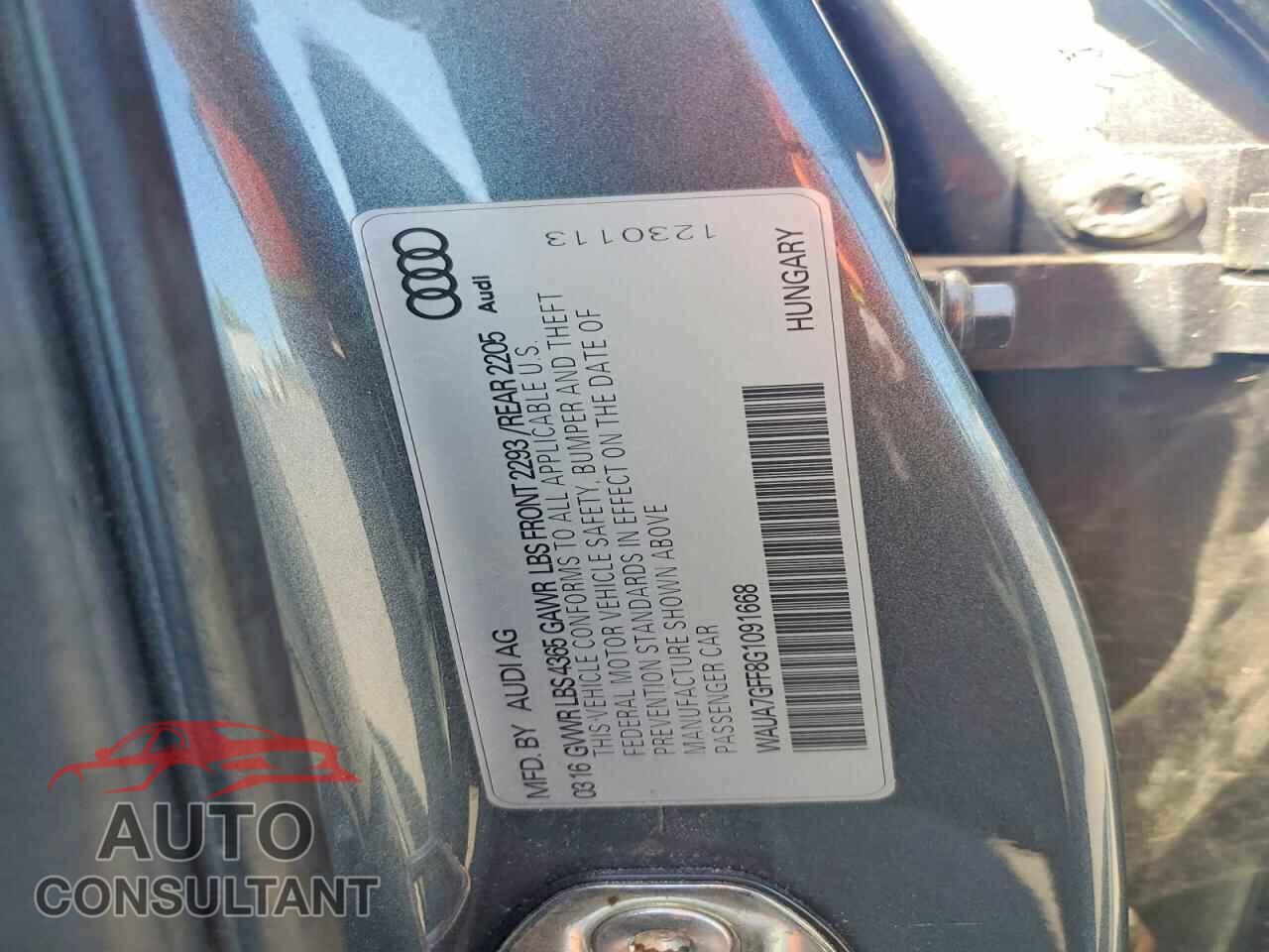 AUDI A3 2016 - WAUA7GFF8G1091668