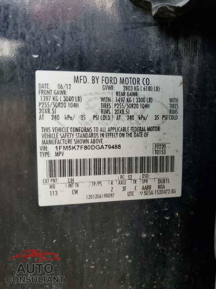 FORD EXPLORER 2013 - 1FM5K7F80DGA79488
