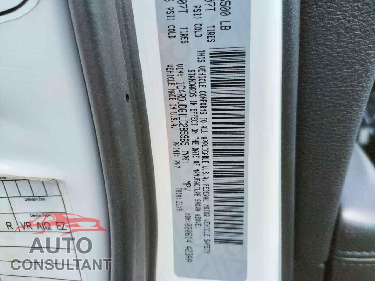 DODGE DURANGO 2020 - 1C4RDJDG1LC285965