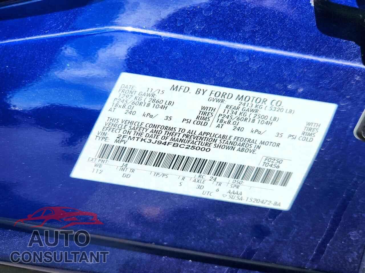 FORD EDGE 2015 - 2FMTK3J94FBC25000