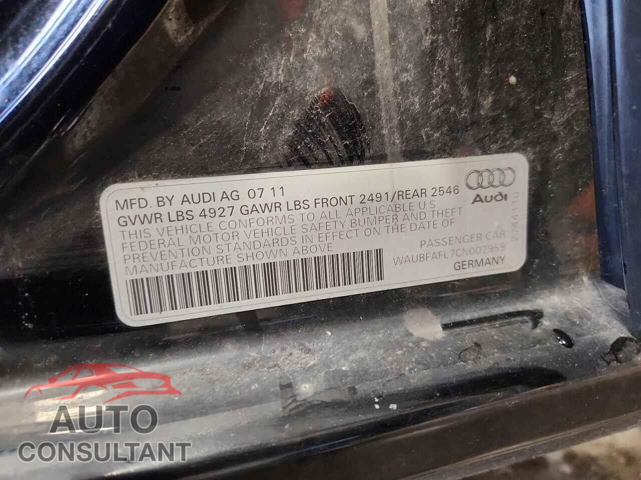 AUDI A4 2012 - WAUBFAFL7CN002959