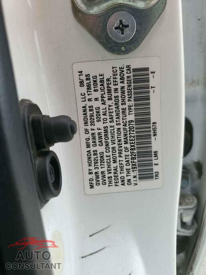 HONDA CIVIC 2014 - 19XFB2F8XEE272079